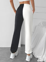 Butterfly Print Color Block Sweatpants