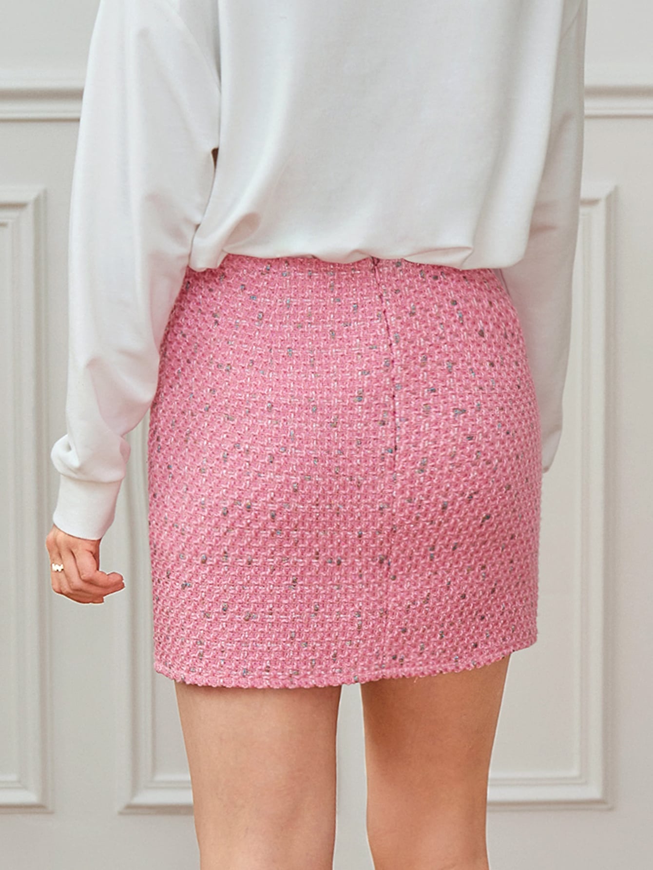 High Waist Tweed Skirt