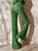 Solid Flared Leg Pants
