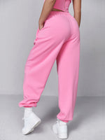 High Waist Slant Pocket Sweatpants