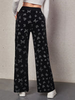 Drawstring Waist Butterfly Print Pants
