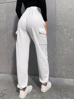 Flap Pocket Elastic Waist Sweatpants