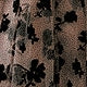 All Over Print Contrast Mesh Long Sleeve Stand Collar Semi-Sheer Flared High Waist Long Dress