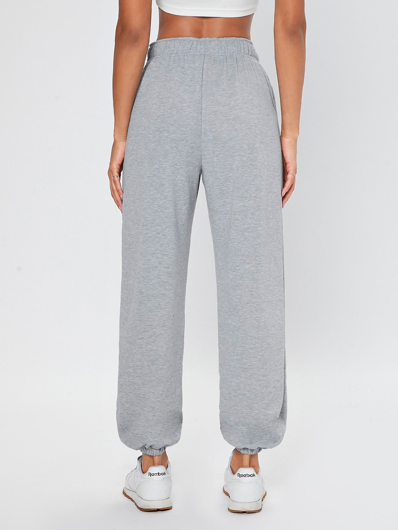 Elastic Waist Slant Pocket Sweatpants