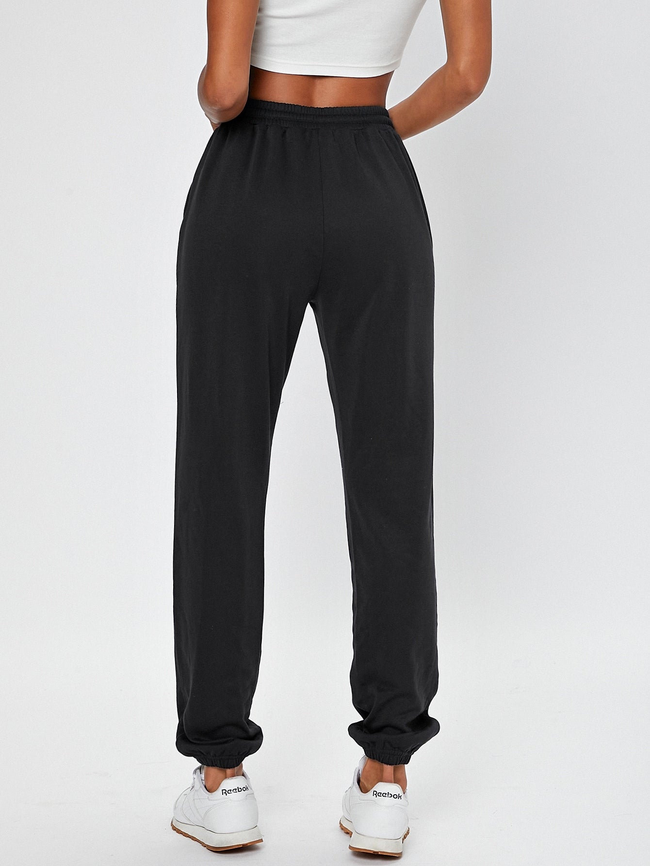 Slant Pockets Drawstring Waist Sweatpants