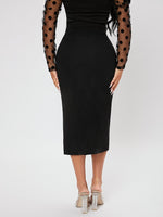 High Waist Slit Thigh Pencil Skirt