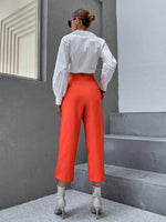 High Waist Irregular Wrap Carrot Pants