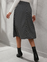 Polka Dot Split Thigh Skirt