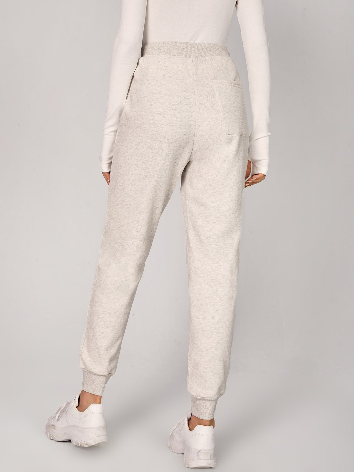 Drawstring Waist Seam Detail Sweatpants