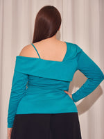 Plus Asymmetrical Neck Solid Tee