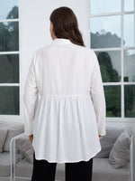 Plus Single Breasted Peplum Blouse