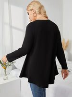 Plus Quarter Zip Raglan Sleeve Tee