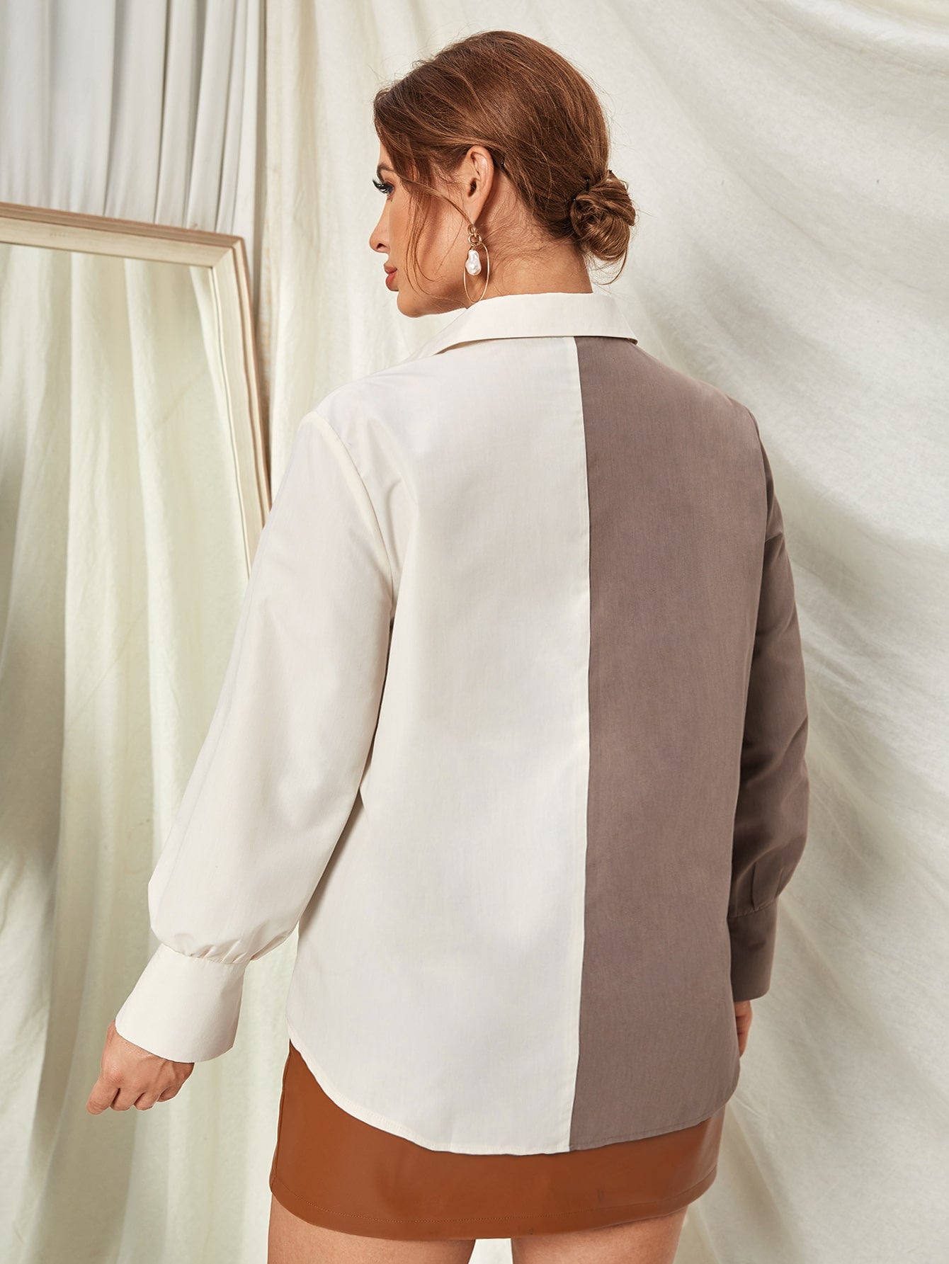 Plus Two Tone Blouse