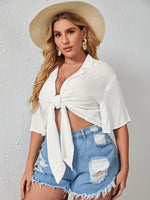 Plus Solid Knot Detail Top