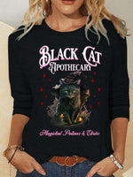 Loose Long Sleeve Crew Neck Halloween Casual Regular Blouse