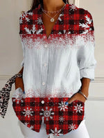 Casual Long Sleeve Shirt Collar Plaid Loose Regular Shirt