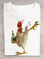 Loose Short Sleeve Crew Neck Animal Casual Regular T-Shirt