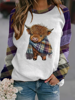 Casual Long Sleeve Crew Neck Animal Loose Regular Sweatshirt