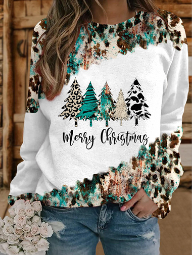 Casual Long Sleeve Crew Neck Text Letters Regular Sweatshirt