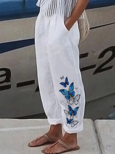 Casual Butterfly Loose Long Pants