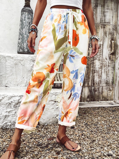 Casual Floral Loose Long Pants