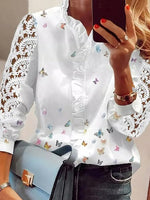 Casual Long Sleeve Floral Regular Blouse