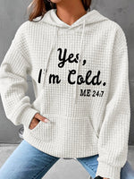 Loose Long Sleeve Hoodie Text Letters Casual Regular Hoodie