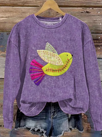 Casual Long Sleeve Crew Neck Animal Loose Regular Sweatshirt