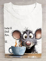 Casual Short Sleeve Crew Neck Animal Loose Regular T-Shirt