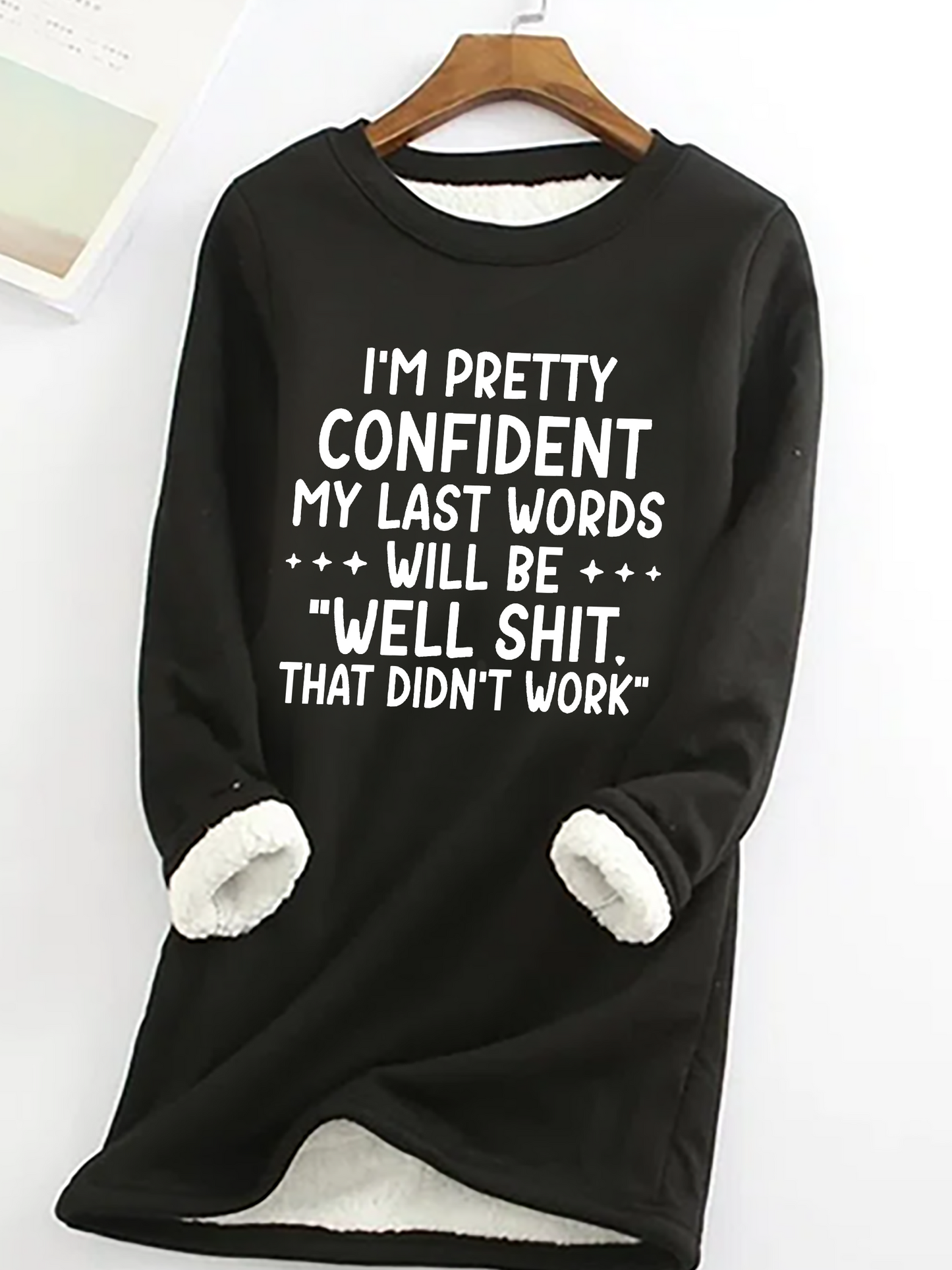 Long Sleeve Crew Neck Text Letters Casual Regular Sweatshirt