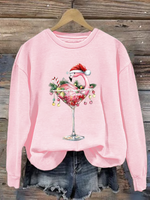 Casual Long Sleeve Crew Neck Christmas Loose Regular Sweatshirt