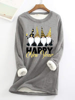 Loose Long Sleeve Crew Neck Christmas Casual Mid-Long Sweatshirt