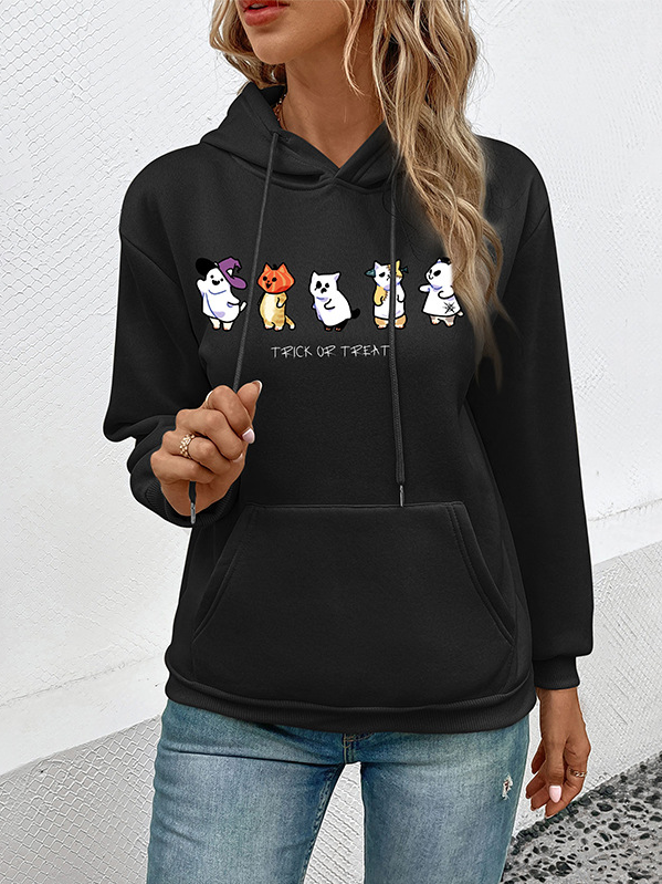 Casual Long Sleeve Hoodie Animal Loose Regular Sweatshirt