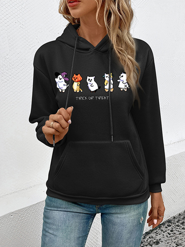 Casual Long Sleeve Hoodie Animal Loose Regular Sweatshirt