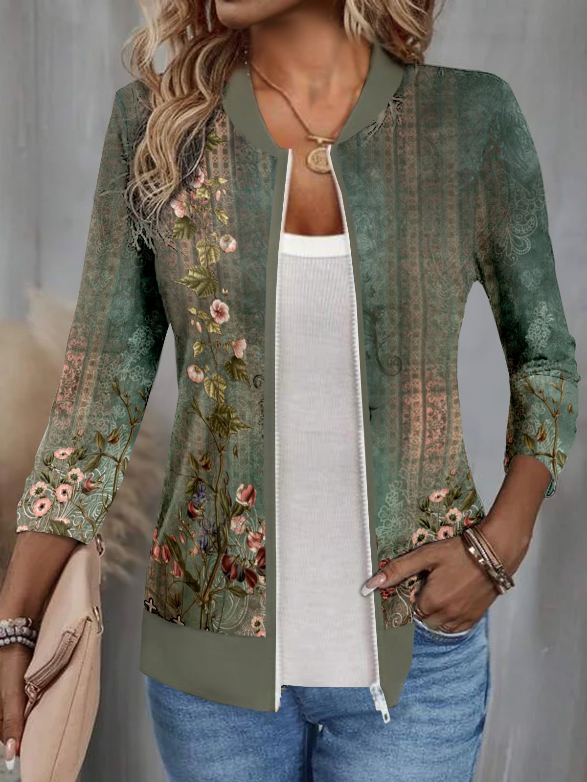 Casual Long Sleeve Floral Regular Blouse