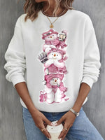 Casual Long Sleeve Crew Neck Christmas Loose Regular Sweatshirt