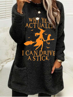 Casual Long Sleeve Crew Neck Halloween Loose Regular Blouse
