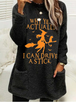 Casual Long Sleeve Crew Neck Halloween Loose Regular Blouse