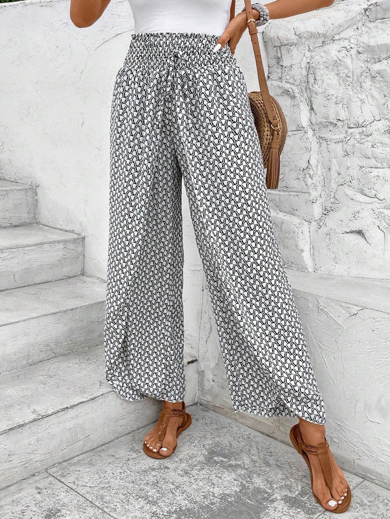 Casual Geometric Loose Long Pants