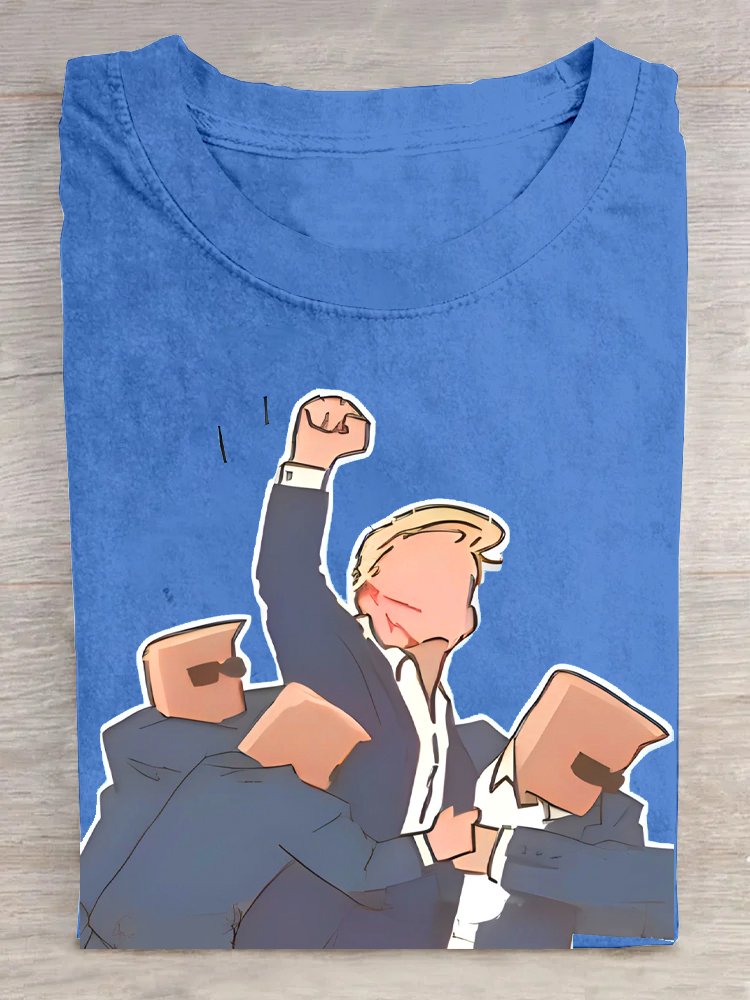 Casual Short Sleeve Crew Neck Figure Loose Regular T-Shirt