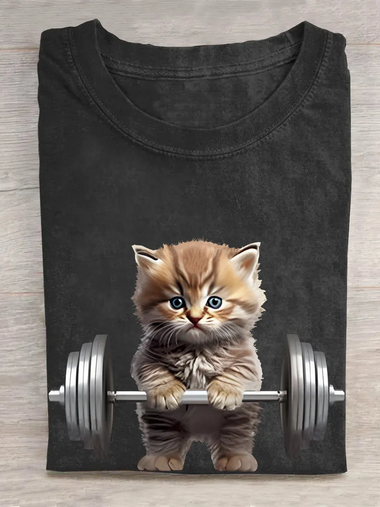 Casual Long Sleeve Crew Neck Animal Loose Regular T-Shirt