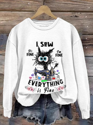 Casual Long Sleeve Crew Neck Animal Loose Regular Sweatshirt