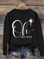 Casual Long Sleeve Crew Neck Christmas Loose Regular Sweatshirt