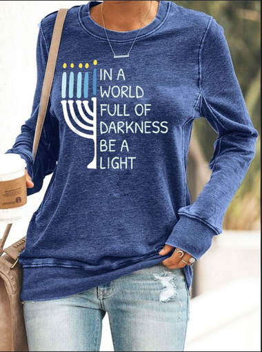 Long Sleeve Crew Neck Text Letters Casual Regular Sweatshirt