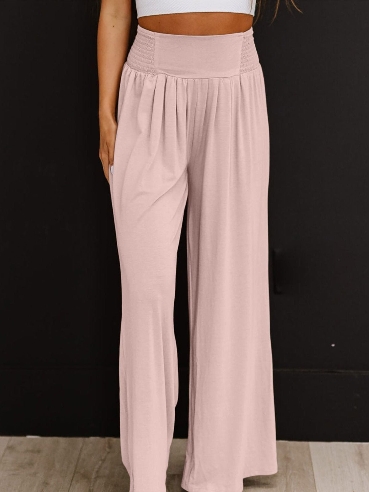 Casual Plain Scramble Loose Long Pants
