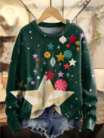 Loose Long Sleeve Crew Neck Christmas Casual Regular Sweatshirt