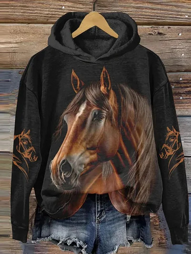 Loose Long Sleeve Hoodie Animal Casual Regular Sweatshirt