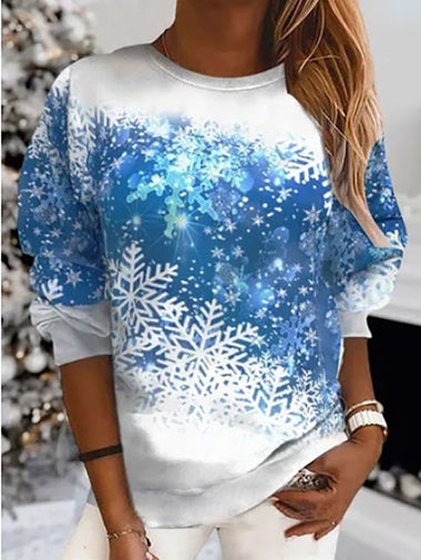 Casual Long Sleeve Hoodie Christmas Loose Regular Sweatshirt