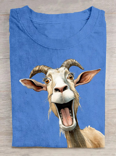 Loose Short Sleeve Crew Neck Animal Casual Regular T-Shirt