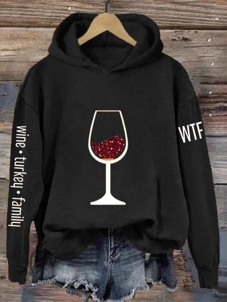 Casual Long Sleeve Hoodie Floral Animal Loose Regular Sweatshirt